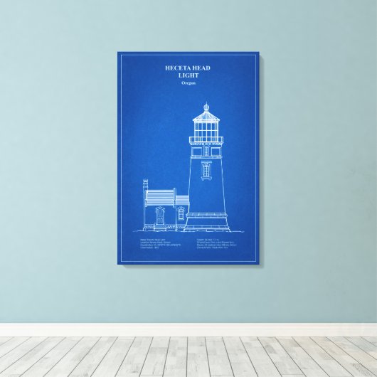 Heceta Head Lighthouse - Oregon – AD Canvas Afdruk (Insitu (Houten vloer))