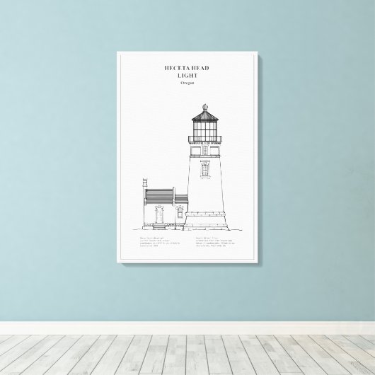 Heceta Head Lighthouse - Oregon - BD Canvas Afdruk (Insitu (Houten vloer))