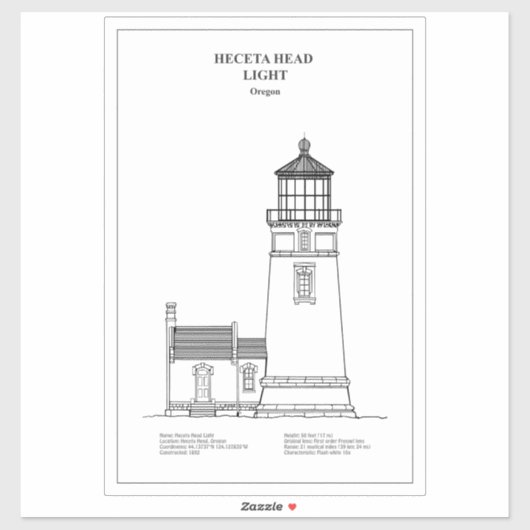 Heceta Head Lighthouse - Oregon - NL Sticker (Vel)