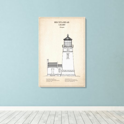 Heceta Head Lighthouse - Oregon - SBD Canvas Afdruk (Insitu (Houten vloer))