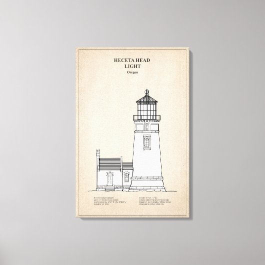 Heceta Head Lighthouse - Oregon - SBD Canvas Afdruk (Voorkant)