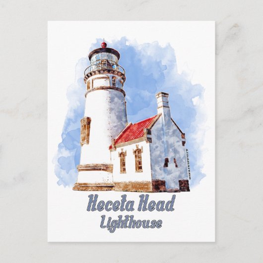 Heceta Head Lighthouse Waterverf - Eindhoven Briefkaart (Voorkant)