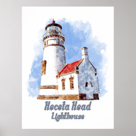 Heceta Head Lighthouse Waterverf - Oregon Poster