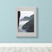 Heceta Head Lighthouse & Zee Lions, OF Canvas Afdruk (Insitu (Houten vloer))
