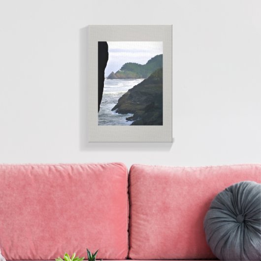 Heceta Head Lighthouse & Zee Lions, OF Canvas Afdruk (Insitu (Woonkamer))