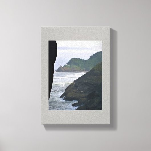 Heceta Head Lighthouse & Zee Lions, OF Canvas Afdruk (Voorkant)