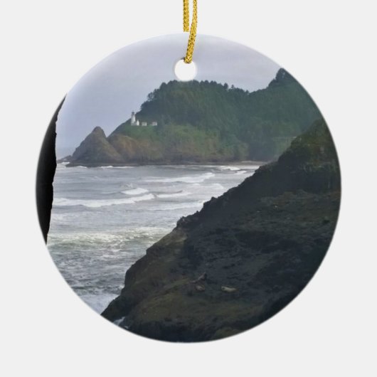 Heceta Head Lighthouse & Zee Lions, OF Keramisch Ornament (Voorkant)