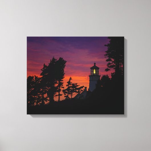 Heceta Head Vuurtoren Landschap | Kust van Oregon Canvas Afdruk (Voorkant)