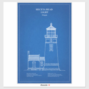 Heceta Head vuurtoren - Oregon - AD Sticker