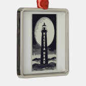 Heceta Head vuurtoren Oregon Moon Metalen Ornament (Rechts)