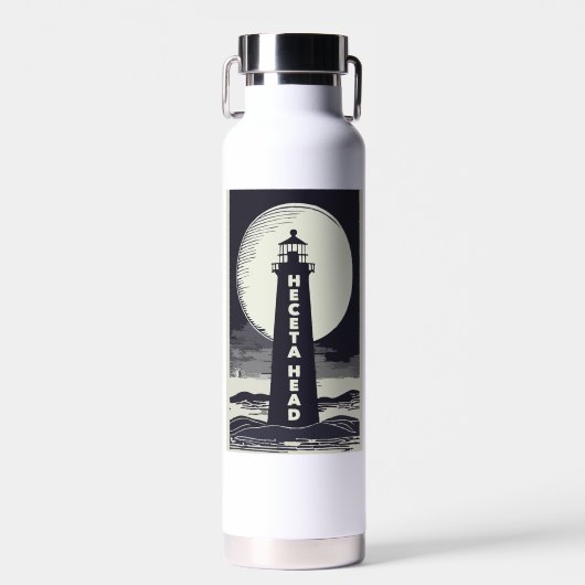 Heceta Head vuurtoren Oregon Moon Waterfles (Voorkant)