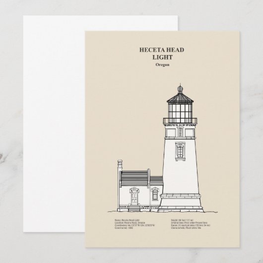 Heceta Head vuurtoren - Oregon - SBD Bedankkaart (Voorkant / Achterkant)