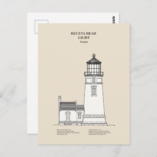Heceta Head vuurtoren - Oregon - SBD Briefkaart (Voorkant / Achterkant)