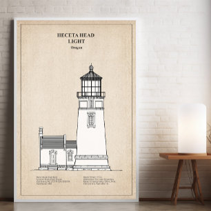 Heceta Head vuurtoren - Oregon - SBD Foto Afdruk