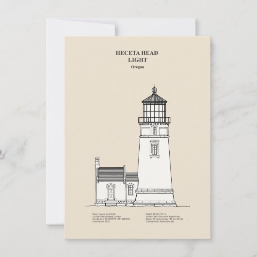 Heceta Head vuurtoren - Oregon - SBD Notitiekaartje (Voorkant)