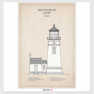 Heceta Head vuurtoren - Oregon - SBD Sticker