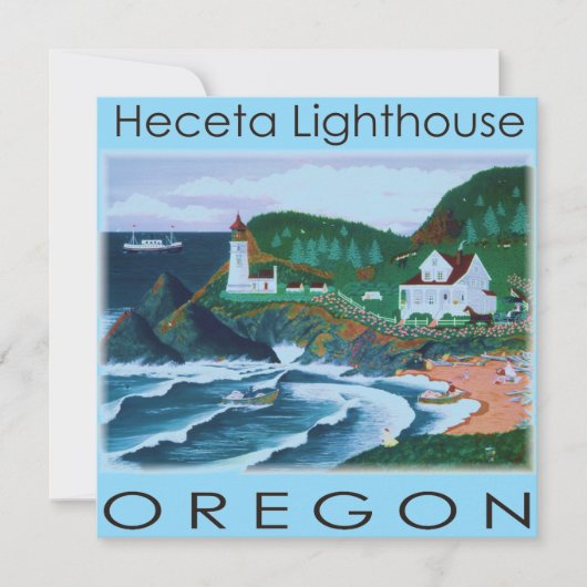 Heceta-vuurtoren Kaart (Voorkant)