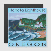 Heceta-vuurtoren Magnetische Uitnodiging (Voorkant / Achterkant)