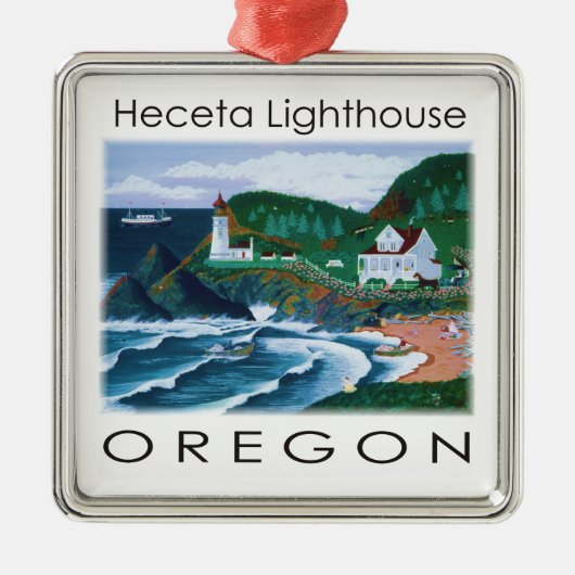 Heceta-vuurtoren metalen ornament (Voorkant)