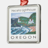 Heceta-vuurtoren metalen ornament (Links)