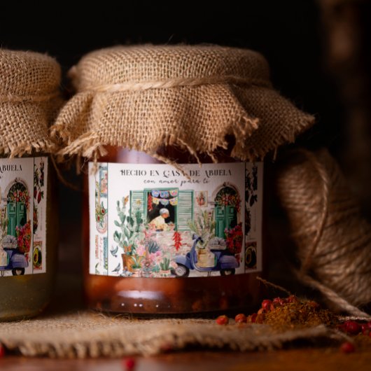 Hecho en Casa de Abuela Kitchen Label Voedselcontainer Etiket