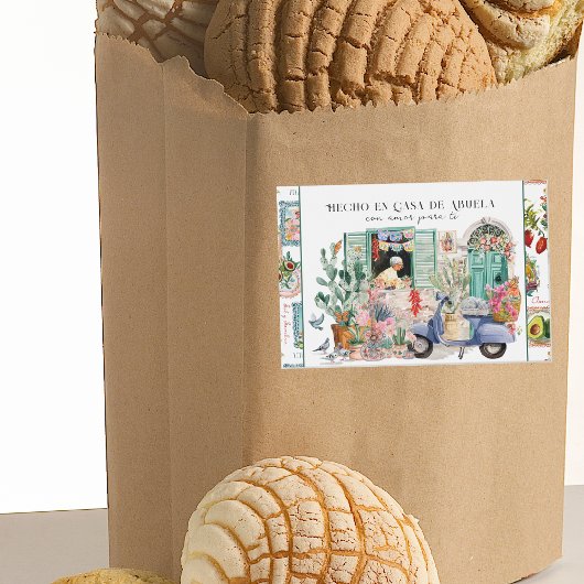 Hecho en Casa de Abuela Kitchen Label Voedselcontainer Etiket