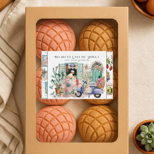 Hecho en Casa de Abuela Kitchen Label Voedselcontainer Etiket