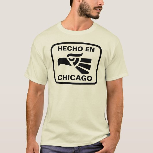 Hecho en Chicago personalizado aangepast op maat T-shirt (Voorkant)