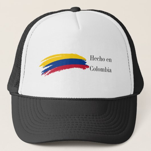Hecho en Colombia Flag Trucker Hat Trucker Pet (Voorkant)