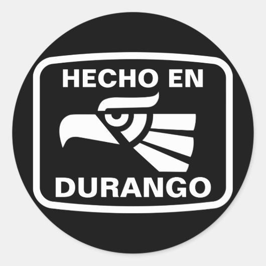 Hecho en Durango personalizado op maat gepersonali Ronde Sticker (Voorkant)