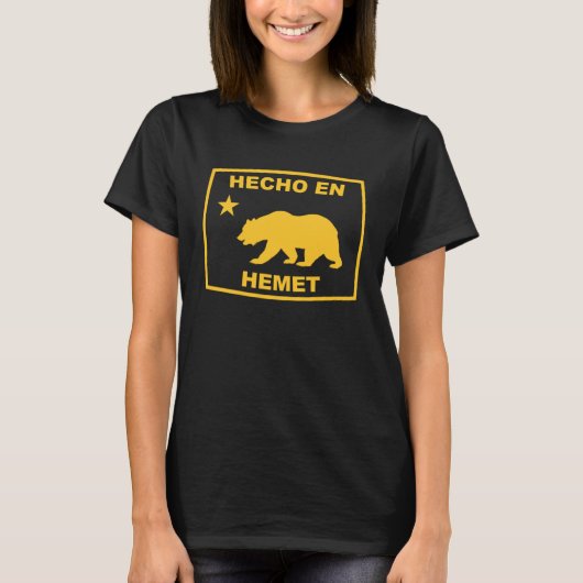 Hecho en Hemet Californië Republiek Pacifische kus T-shirt (Voorkant)