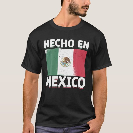Hecho en Mexico : hispanische rode Mexicaanse vlag T-shirt (Voorkant)