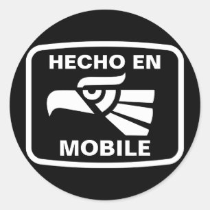 Hecho en Mobile personalizado op maat gepersonalis Ronde Sticker