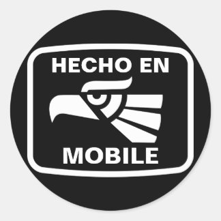 Hecho en Mobile personalizado op maat gepersonalis Ronde Sticker