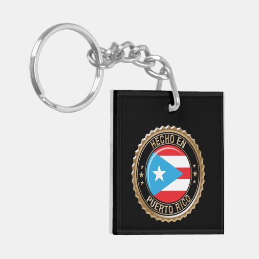 Hecho en Puerto Rico Gold Seal Sleutelhanger (Voorkant Links)