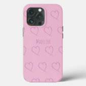 Hecht Eenvoudig met hand getekend, ruitroze Case-Mate iPhone Case (Achterkant)