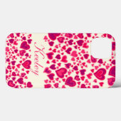 Hecht patroon hete roze en crème met de naam Case-Mate iPhone case (Achterkant (horizontaal))