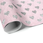 Hecht Zilver Glam Roze Roze Stapel Klein Cadeaupapier<br><div class="desc">Minimaal en elegant kunstdecomponent Glam- en grafisch afval</div>
