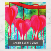 Hechtbloemen waterverf florale kunstwijn wijn etiket (Enkel label)