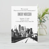 Hechterlijke partij Uitnodiging zwarte stad (Staand voorkant)