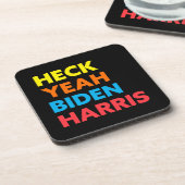 Heck Ja Biden Harris Custom Colors Black Bier Onderzetter (Linkerzijde)