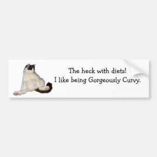 Heck met diets Curvy cat Bumpersticker