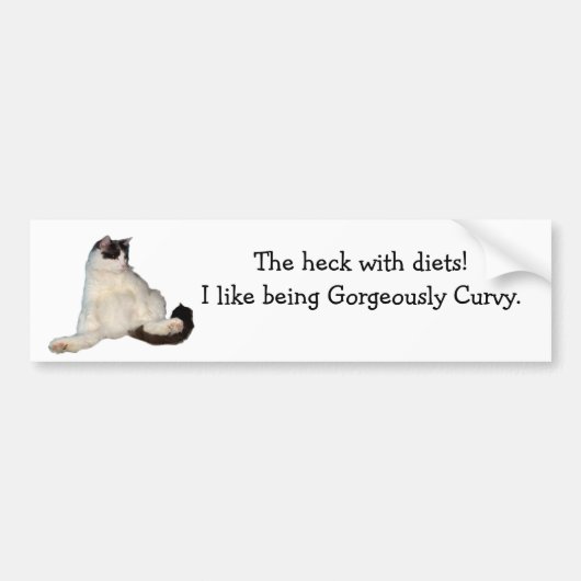 Heck met diets Curvy cat Bumpersticker (Voorkant)