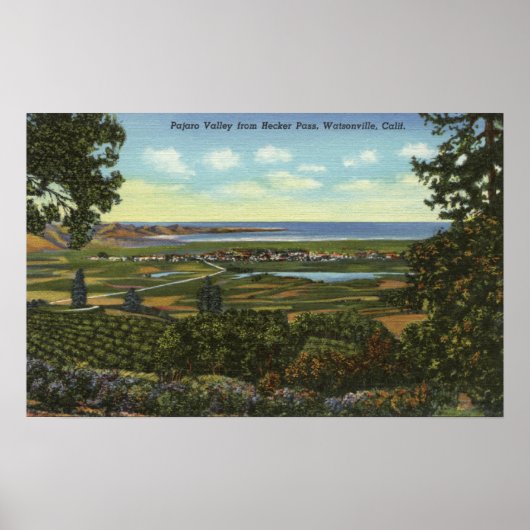 Hecker Pass Uitzicht van de vallei van Pajaro Poster (Voorkant)