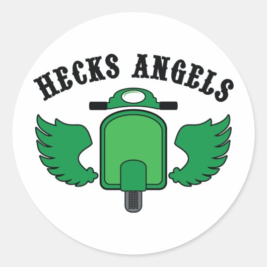 Heck's Angels Ronde Sticker (Voorkant)