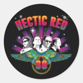 Hectisch rood 30 jaar ronde sticker