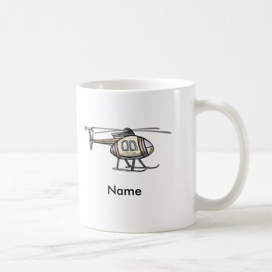 Hectische helikopter aangepaste naam mok (Rechts)