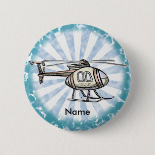 Hectische helikopter-speld ronde button 5,7 cm