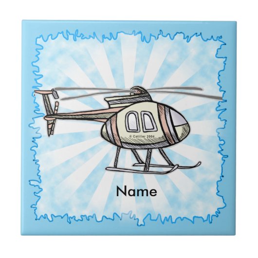 Hectische helikopter tegeltje (Voorkant)