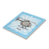 Hectische helikopter tegeltje (Zijkant)